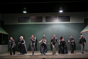 The cast of SCENES FROM COURT LIFE, OR THE WHIPPING BOY AND HIS PRINCE by Sarah Ruhl, directed by Mark Wing-Davey. Photo by Carol Rosegg, 2016.