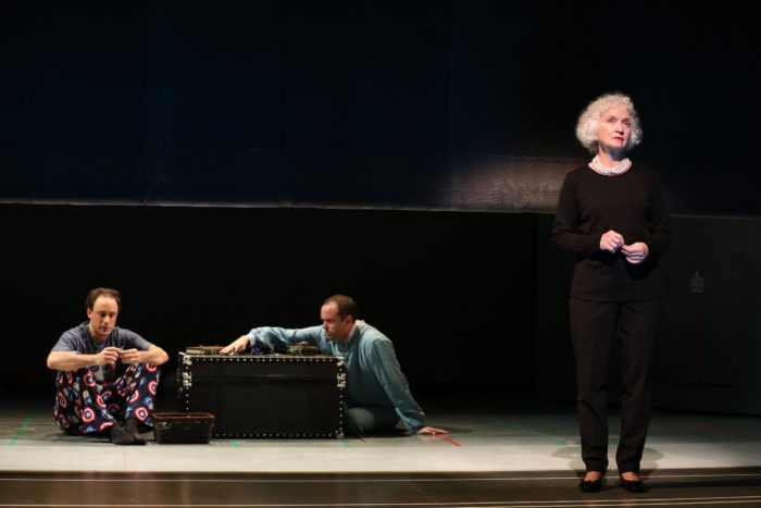 Greg Keller, Danny Wolohan, and Mary Shultz in SCENES FROM COURT LIFE, OR THE WHIPPING BOY AND HIS PRINCE by Sarah Ruhl, directed by Mark Wing-Davey. Photo by Carol Rosegg, 2016.